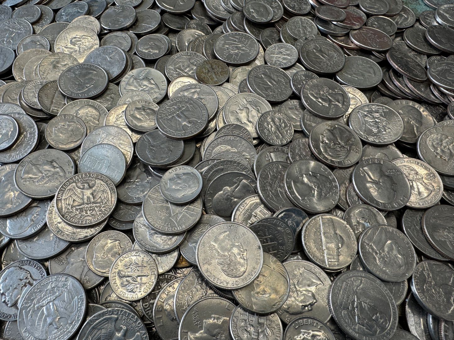United States Coins USD in Dollars, Quarters, Dimes and Nickels