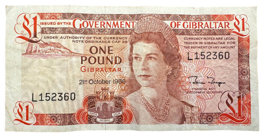 Gibraltar £1 Pound Vintage Banknote 1975-1988