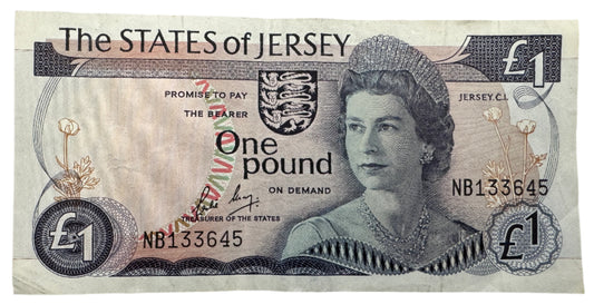 The States Of Jersey £1 Pound Vintage Banknote 1976-1988