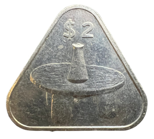 Cook Islands "Elizabeth II" (3rd Portrait) $2 Dollars Coin 1987-1994