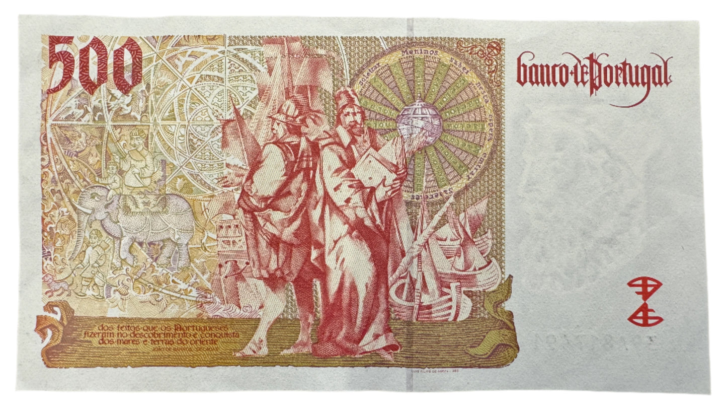 Banco De Portugal 500 Escudos (13th Print) Vintage Banknote 1997-2000