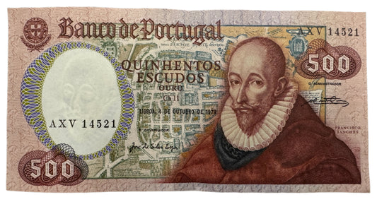 Banco De Portugal 500 Escudos (11th Print) Vintage Banknote 1979