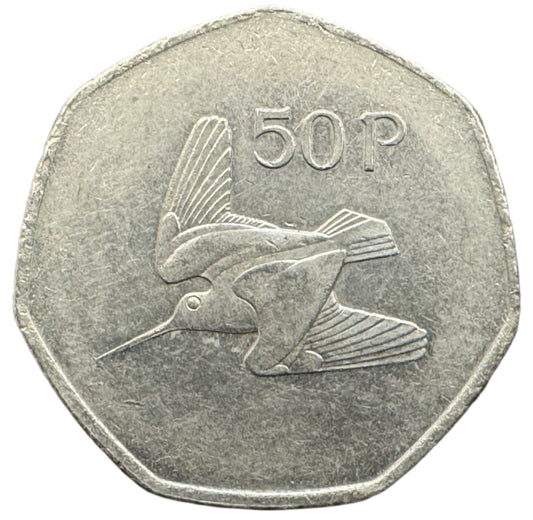 Ireland Vintage 50 Pence Coin 1970-2000
