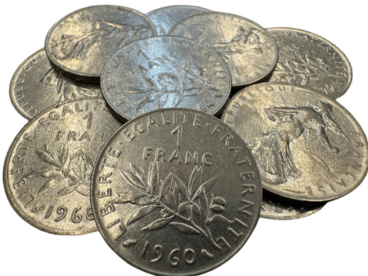 1 Franc Coins From France (Set of 10)