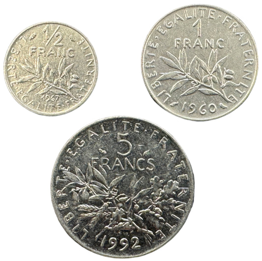 French Francs Coin Set (Various Dates)