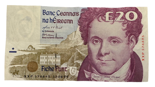 Central Bank Of Ireland £20 Pounds Vintage Banknote 1992-1999