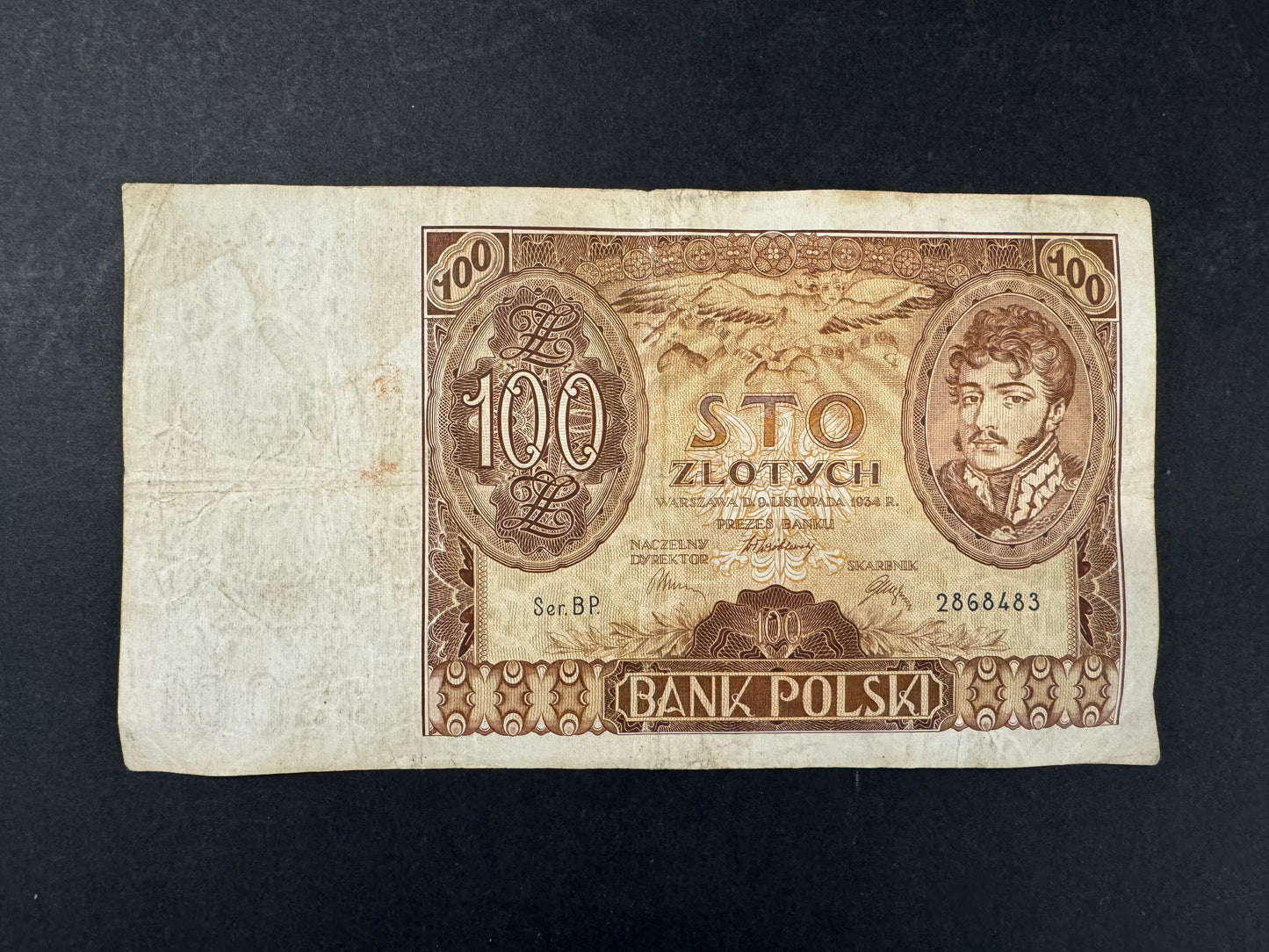 Rare Poland 100 Zloty Banknote Set (issued 1934)