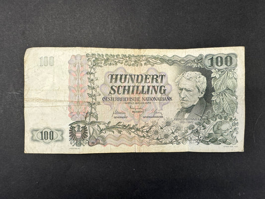 Rare Austria 100 Schilling Banknote (issued 1954)
