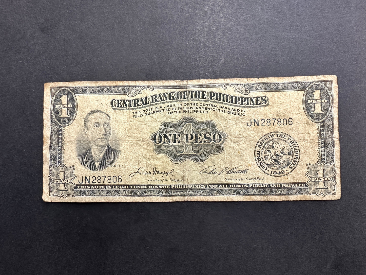 Philippines 1 Peso Banknote - Issued 1949